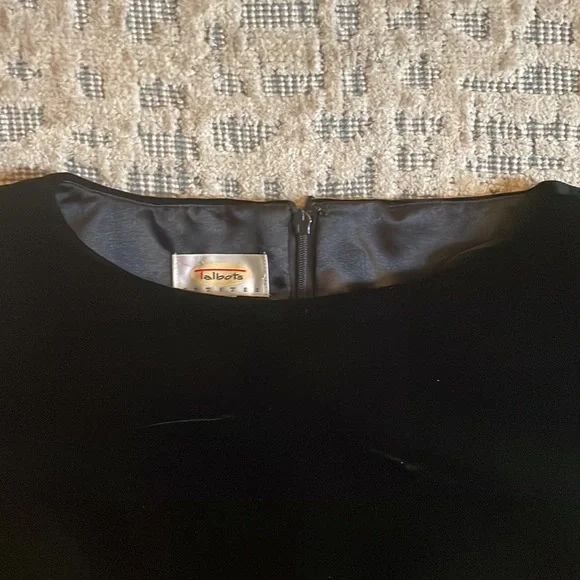 Talbots Little Black Velvet Dress Petite 4 - Picture 3 of 8